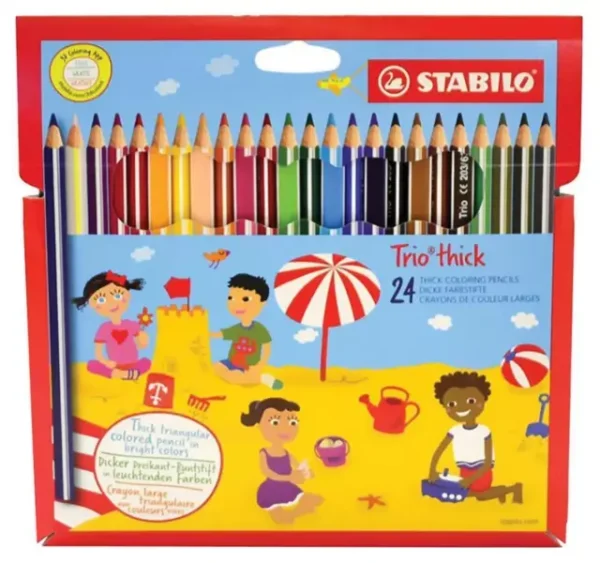 Crayons de couleur STABILO triangulaires épais de 24